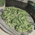 El cooksnap de César Brito cuando hizo Tagliatelle con pesto de espinacas.