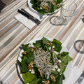 El cooksnap de ANA MARIA GONZALEZ MALAGA cuando hizo Ensalada templada de espinacas, gulas al ajillo y rulo de cabra.