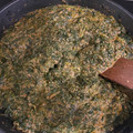 El cooksnap de Ana Pernas cuando hizo Espinacas al ajillo.