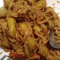 El cooksnap de Viry cuando hizo Japchae, pasta coreana.