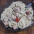 El cooksnap de Belen Prieto cuando hizo Fideos al pesto con suprema.