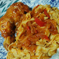 El cooksnap de Maniiilaa cuando hizo Fideos caseros con tuco y alitas de pollo.