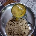 Shruti Singh's cooksnap of when they made Pulka Roti and green moong dal.