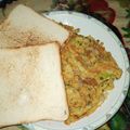 Asma Faryal Khan's cooksnap of when they made Green Oinon Omelette With Bread slices.