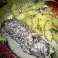 El cooksnap de Claudia Noelia Galarza cuando hizo Rollitos de ternera a la mostaza con papitas al pesto.