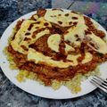 El cooksnap de Nuria Montes cuando hizo Pizza de quesos con base de coliflor.