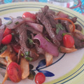 El cooksnap de Claudia Isabel cuando hizo Lomo saltado.