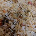 Saira Abdullah's cooksnap of when they made 🥘Hyderabadi Biryani 🥘.