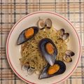 El cooksnap de Juan Fernandez cuando hizo Espaguetis con berberechos y mejillones.