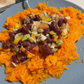 El cooksnap de Ramón Esteban López cuando hizo Boniato relleno de ensalada de frijoles.
