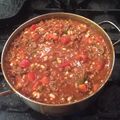 Michael's cooksnap of when they made Teddy's Homemade Chili.