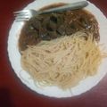 Halima Dee's cooksnap of when they made Liver stew and spaghetti.