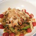 El cooksnap de Javier Alonso cuando hizo Tallarines de calabacín con surimi y champiñones. Receta 5*.