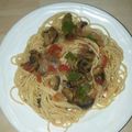 El cooksnap de Chireisi Amador cuando hizo Espagueti con champiñones.
