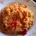 El cooksnap de charo cuando hizo Arroz con migas de bacalao y langostinos.
