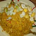Umman Amir And Minaal 🎂🍜🍝's cooksnap of when they made Jollof rice with scrambled eggs.
