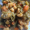 El cooksnap de final cuando hizo Judías verdes con verduras.
