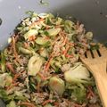El cooksnap de Vilma Moreno cuando hizo Coles de bruselas con carne molida.