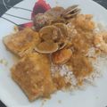 El cooksnap de Sandra Ga Ga cuando hizo Bacalao a la marinera con langostinos y almejas.