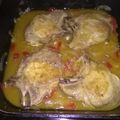 El cooksnap de Carlos Alberto Busto cuando hizo Chuletas de cerdo a la cerveza en disco de arado.