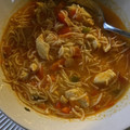 El cooksnap de NajiNaji cuando hizo Sopa de pollo con fideos.