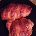 elovenov97's cooksnap of when they made Honey chicken wrapped in bacon.