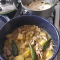 El cooksnap de Aracely De Los Santos cuando hizo Milanesa de puerco con papas en salsa verde 🐖.