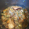 El cooksnap de Mili cuando hizo Pollo en salsa con verduras, manzanas y nueces.