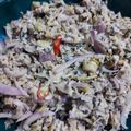 Cooksnap Aza Aaj semasa beliau membuat Kerabu Jantung Pisang.