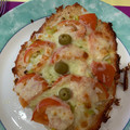 El cooksnap de Laura cuando hizo Pizza con masa de pollo.