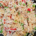 El cooksnap de Jesus Cisneros cuando hizo Arroz con pollo en sartén de hierro Skillet.