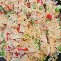 El cooksnap de Jesus Cisneros cuando hizo Arroz con pollo en sartén de hierro Skillet.