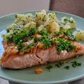 Doritosz Cooksnap-ja, amikor elkészítette a(z) Sült lazac vajas-citromos-fokhagymás szószban receptet.