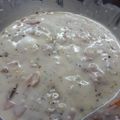 El cooksnap de SERGIO cuando hizo Salsa de queso y trozos de jamón cocido.