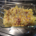 El cooksnap de Candy Gamez cuando hizo Patatas Foster’s con queso y bacon.