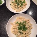 El cooksnap de Caco Insfran Baumann cuando hizo Penne con pollo sin sal agregada.