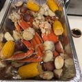 Christina Jackson's cooksnap of when they made Cajun Crab leg,Corn and New Potato Boil.