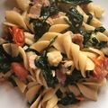 El cooksnap de Covadonga Perez Sanchez cuando hizo Pasta con espinacas, gambas y beicon.