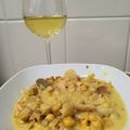 El cooksnap de Julián cuando hizo Curry picante de garbanzos con leche de coco y salmón.