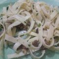 El cooksnap de Breen cuando hizo Fideos con hongos, oliva y nueces.