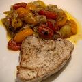 Nadya Pashkova's cooksnap of when they made Albacore Tuna Steaks caramelized cherry tomatoes & onions EASY.