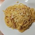 El cooksnap de Julián cuando hizo Espaguetis carbonara.