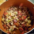 kittymom420's cooksnap of when they made Stewed Tomatoes, Cabbage & Ground Beef.