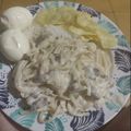 El cooksnap de Naty Delgado cuando hizo Pasta Blanca.