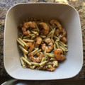 El cooksnap de cristina cuando hizo Tagliatelli con gambas al ajillo.