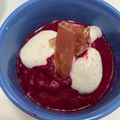 El cooksnap de Arantza cuando hizo Salmorejo de remolacha y yogurt griego.