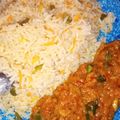 fatima mahmoud's cooksnap of when they made Nigerian carrot fried rice with minced meat soup.