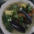 El cooksnap de Agustín cuando hizo Sopa de choros.