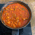El cooksnap de Enrique González cuando hizo Cerdo guisado al vino blanco con tomate.