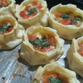 El cooksnap de Mario H. Davi cuando hizo Canastitas caprese con tapas de empanadas.